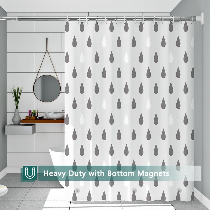 jssablo Shower Curtain Liner, 100% Waterproof Peva Shower Curtains with 3 Duty Heavy Bottom Magnets and 12 Rust Proof Grommets, 72x72 Weighted Shower Liner for Shower Stall, Bathtubs - Image 3